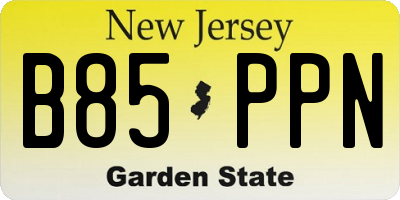 NJ license plate B85PPN