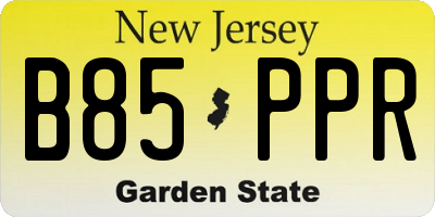 NJ license plate B85PPR