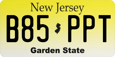 NJ license plate B85PPT