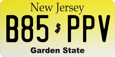 NJ license plate B85PPV
