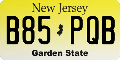 NJ license plate B85PQB