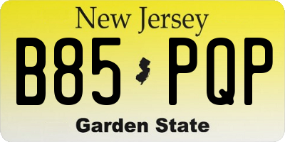 NJ license plate B85PQP