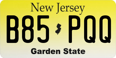 NJ license plate B85PQQ