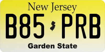 NJ license plate B85PRB