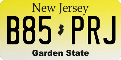 NJ license plate B85PRJ