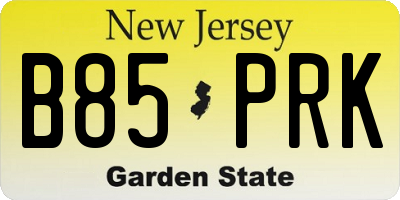 NJ license plate B85PRK