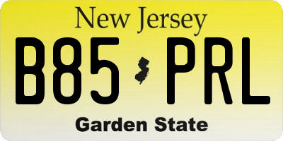 NJ license plate B85PRL