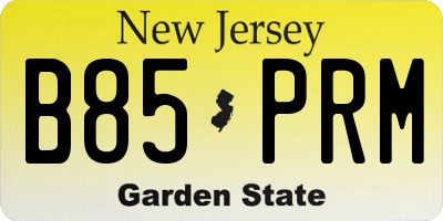 NJ license plate B85PRM