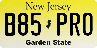 NJ license plate B85PRO
