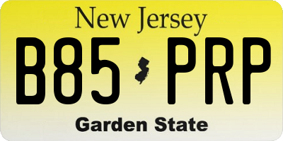 NJ license plate B85PRP