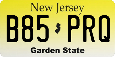 NJ license plate B85PRQ