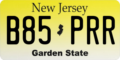 NJ license plate B85PRR
