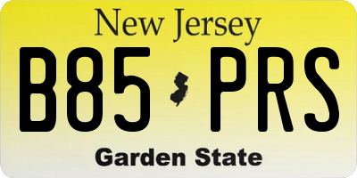 NJ license plate B85PRS