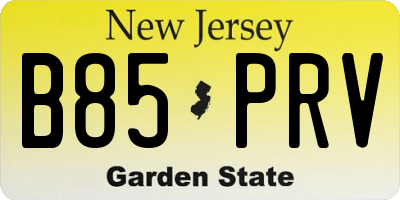 NJ license plate B85PRV