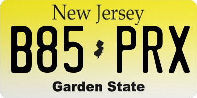 NJ license plate B85PRX