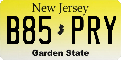 NJ license plate B85PRY