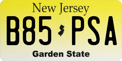NJ license plate B85PSA