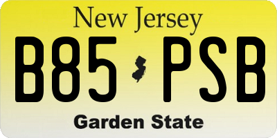 NJ license plate B85PSB
