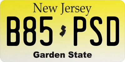 NJ license plate B85PSD