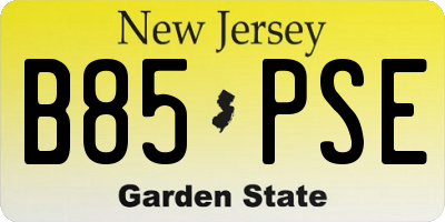 NJ license plate B85PSE