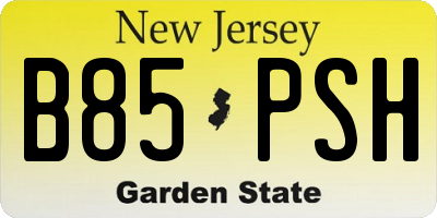 NJ license plate B85PSH