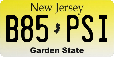 NJ license plate B85PSI