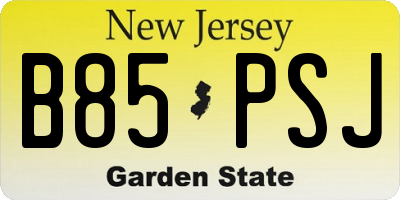 NJ license plate B85PSJ