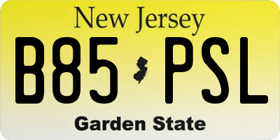 NJ license plate B85PSL