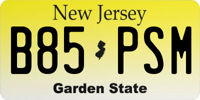 NJ license plate B85PSM