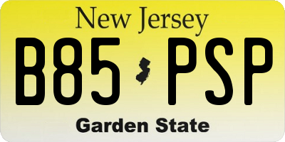 NJ license plate B85PSP