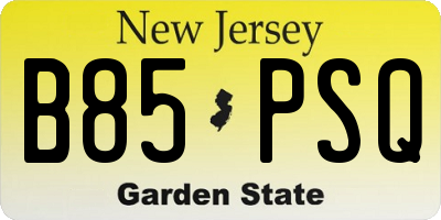 NJ license plate B85PSQ