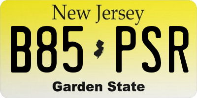 NJ license plate B85PSR