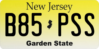 NJ license plate B85PSS