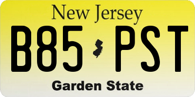 NJ license plate B85PST
