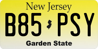 NJ license plate B85PSY