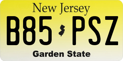NJ license plate B85PSZ