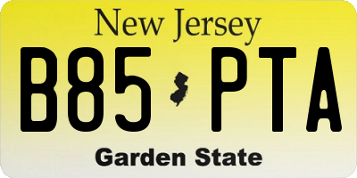 NJ license plate B85PTA