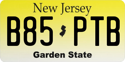 NJ license plate B85PTB