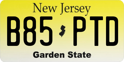 NJ license plate B85PTD