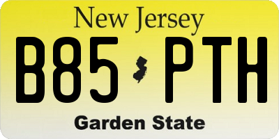 NJ license plate B85PTH