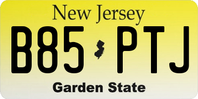 NJ license plate B85PTJ