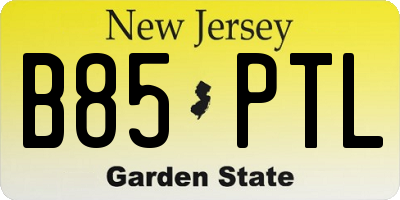 NJ license plate B85PTL