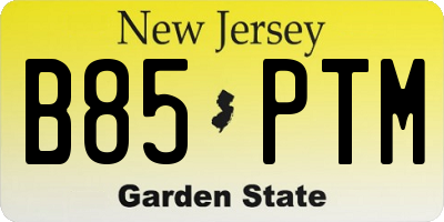 NJ license plate B85PTM