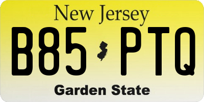 NJ license plate B85PTQ