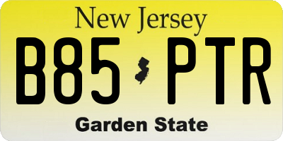 NJ license plate B85PTR