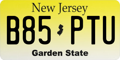NJ license plate B85PTU