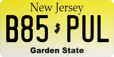 NJ license plate B85PUL