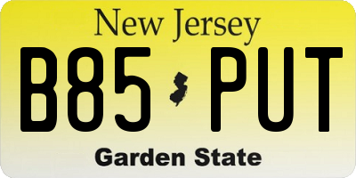 NJ license plate B85PUT