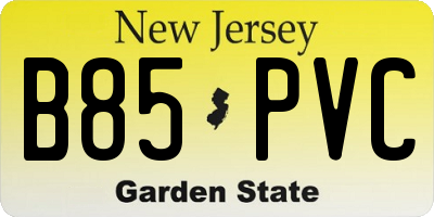 NJ license plate B85PVC