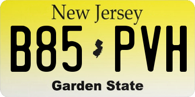 NJ license plate B85PVH